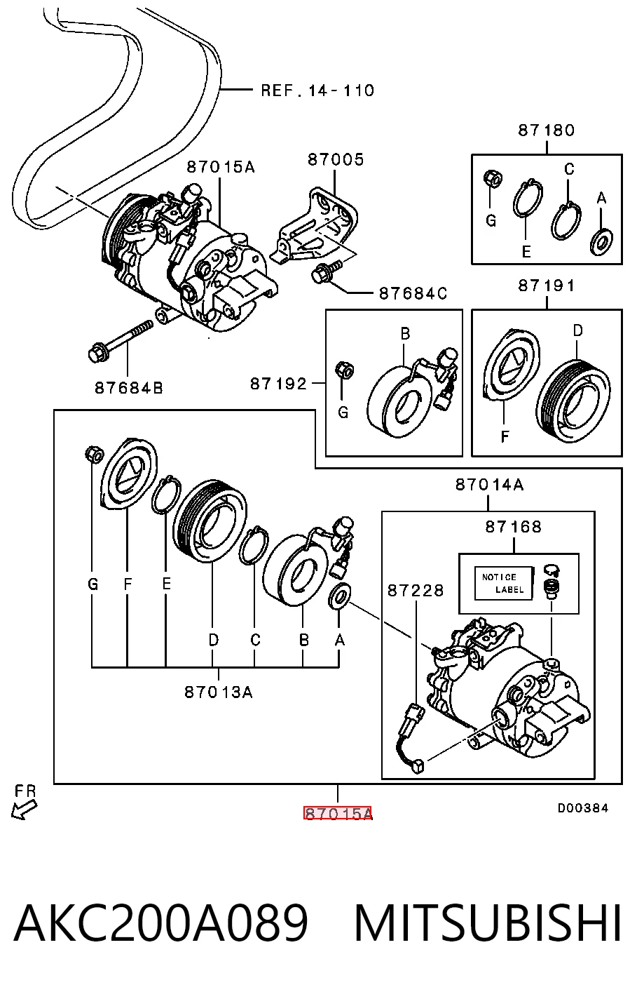 Compressor de aparelho de ar condicionado Mitsubishi Colt preço, a partir de 52,53 USD