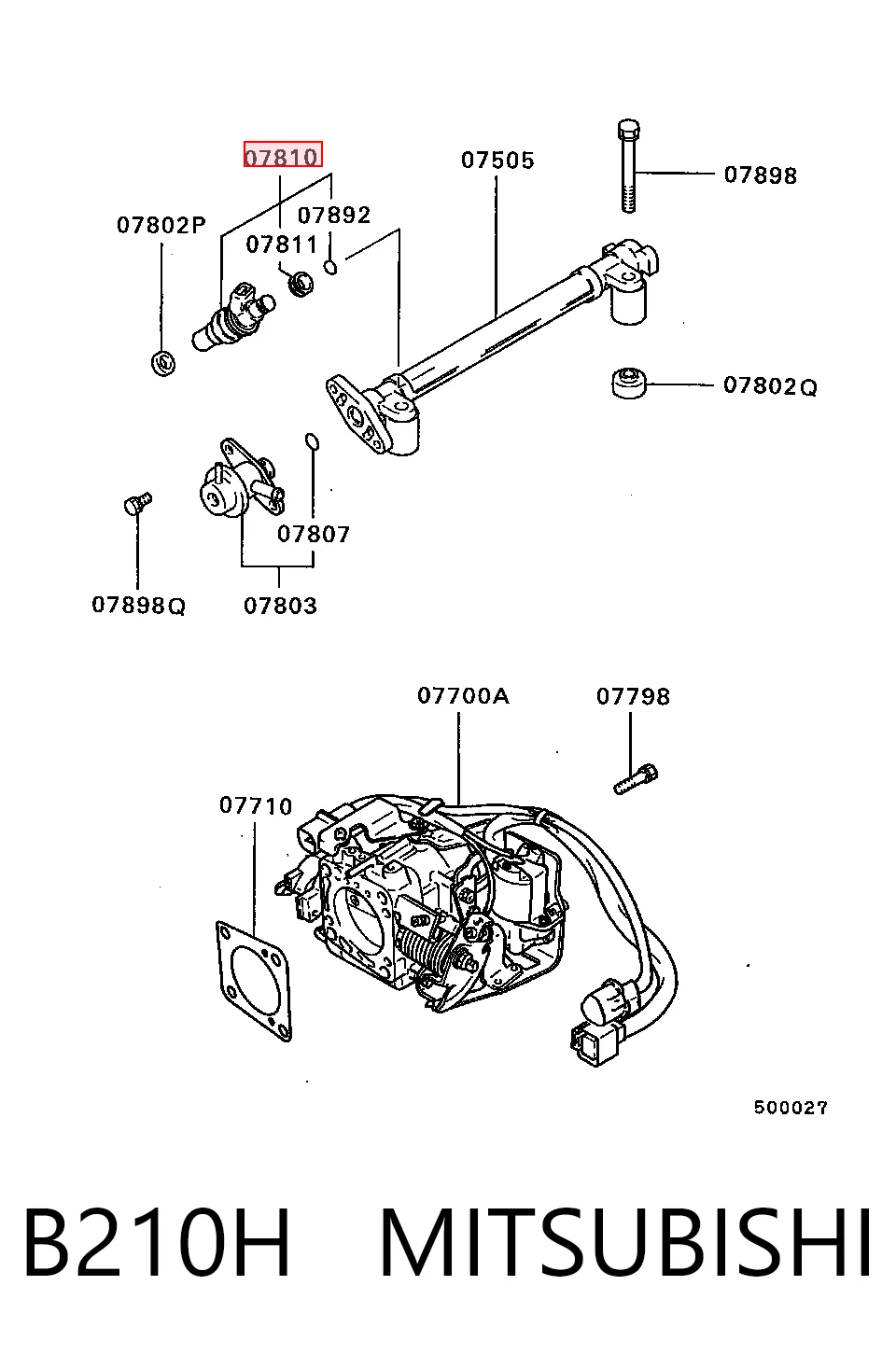 B210H Mitsubishi Injetor de injeção de combustível