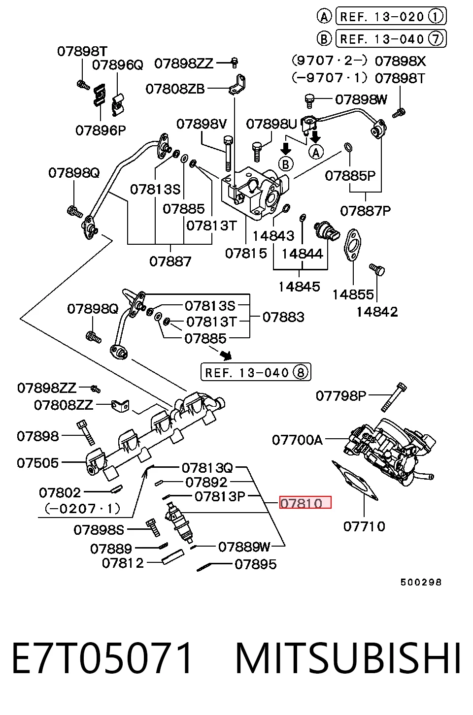 E7T05071 Mitsubishi Injetor de injeção de combustível