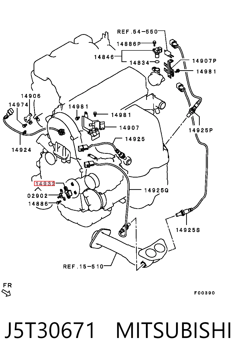 J5T30671 Mitsubishi Sensor de posição (de revoluções) de cambota