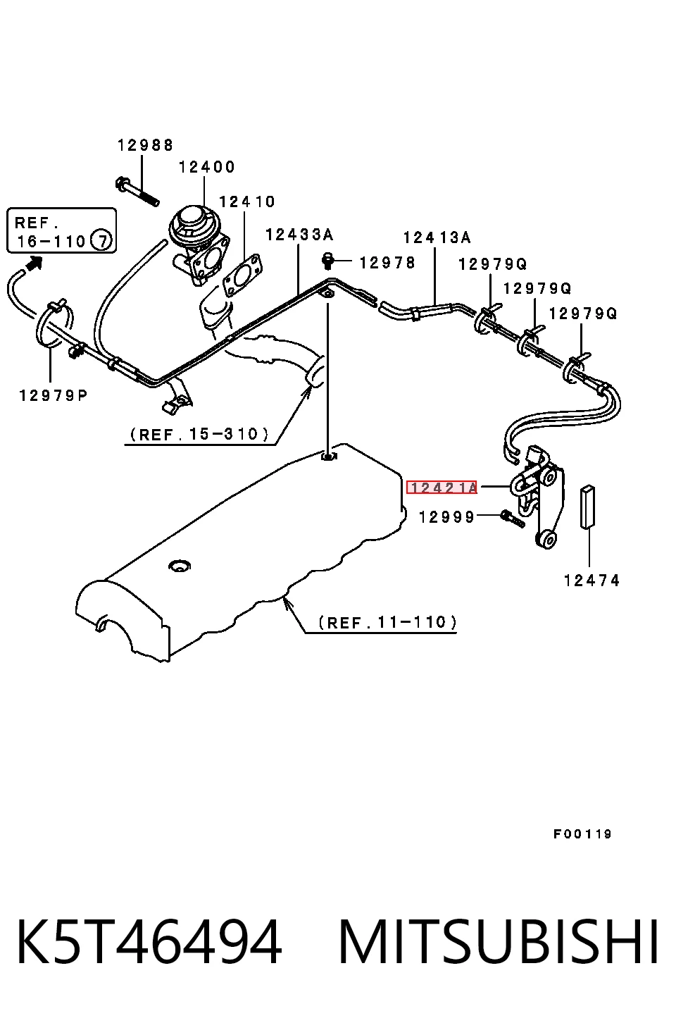 K5T46494 Mitsubishi Convertidor de pressão (solenoide) de supercompressão