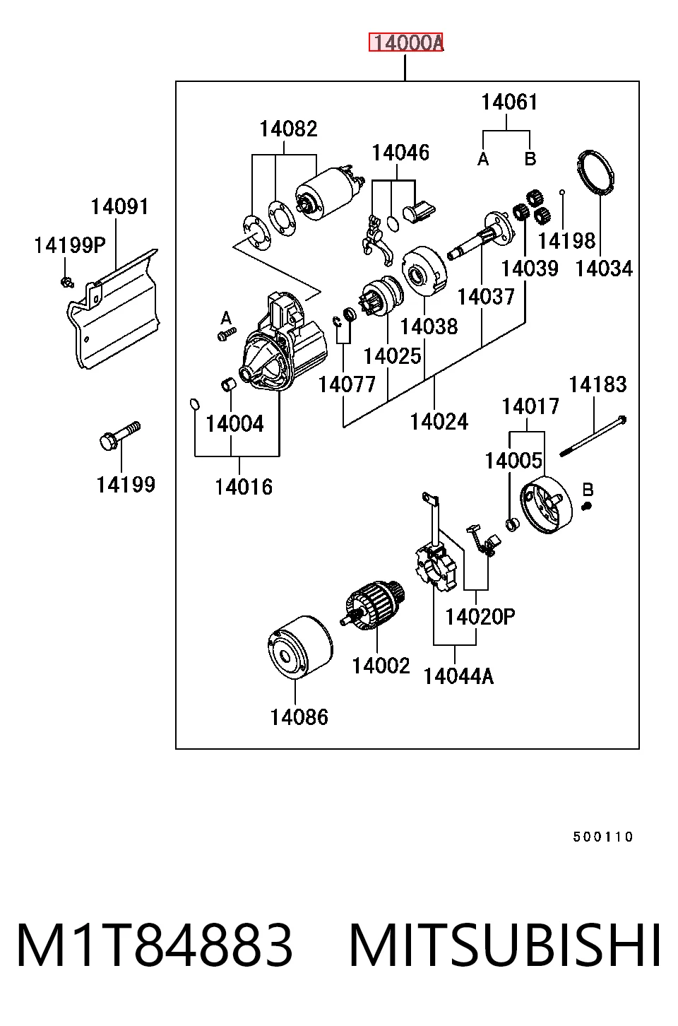 M1T84883 Mitsubishi Motor de arranco