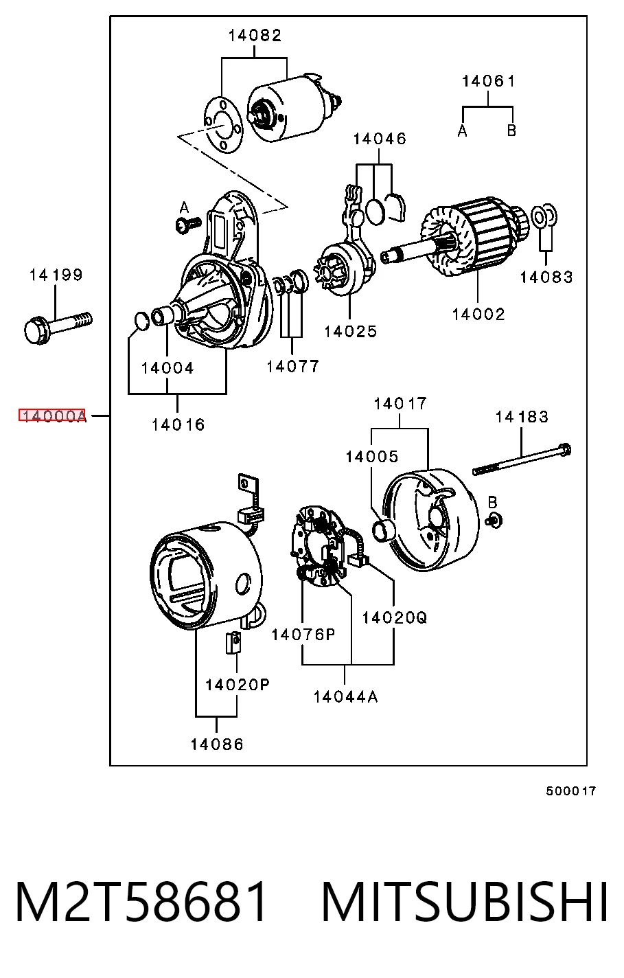 M2T58681 Mitsubishi Motor de arranco