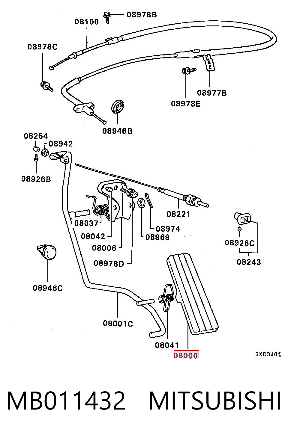 Pedal de gás (de acelerador) para Hyundai Galloper JK