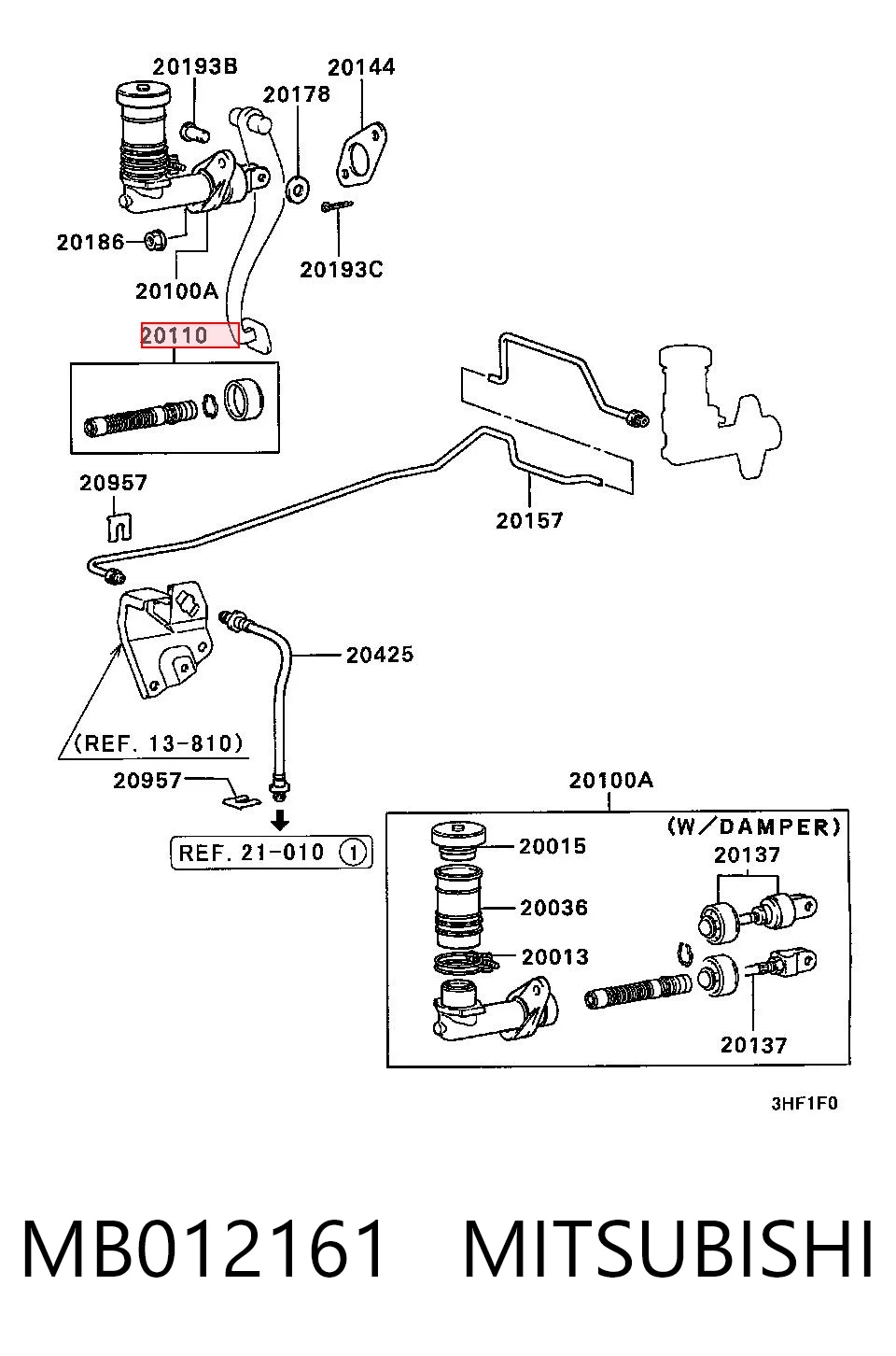 Compre MB012161 Hyundai/Kia Kit de reparação de cilindro principal de embraiagem