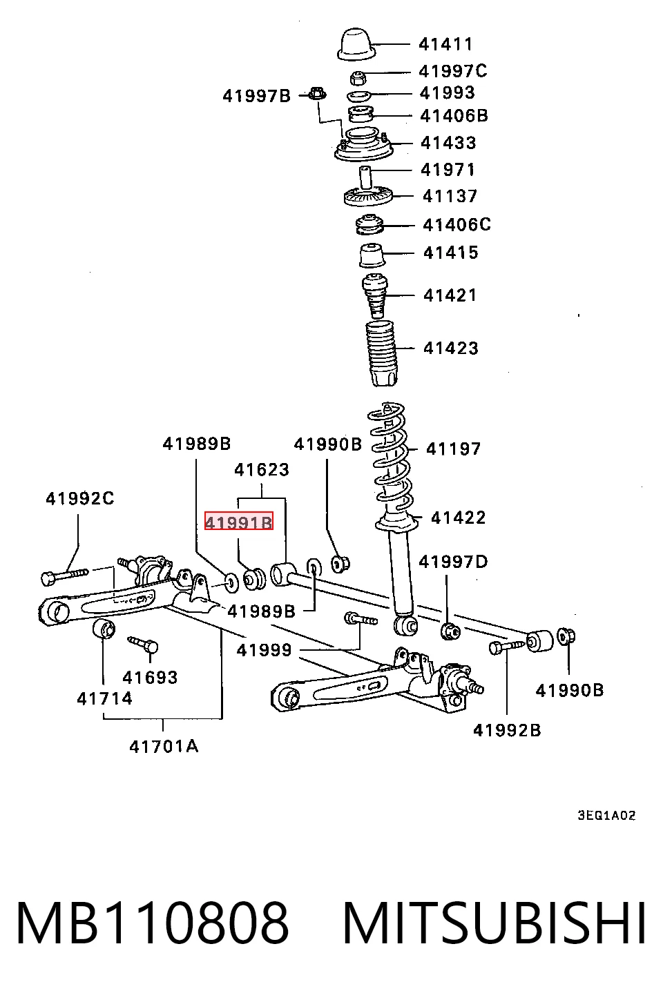 Bloco silencioso da barra Panhard (de suspensão traseira) Hyundai/Kia MB584084 preço, a partir de 11,00 USD