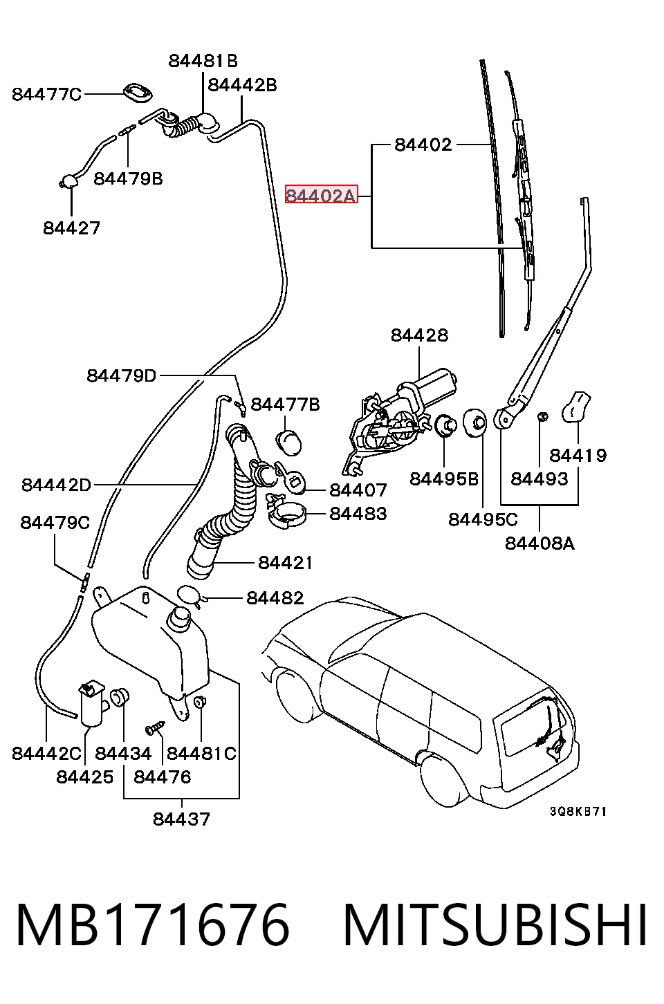 Compre Limpa-pára-brisas de vidro traseiro Audi 80 