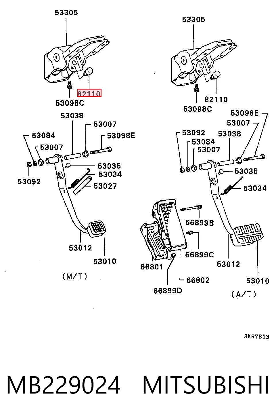 MB229024 Mitsubishi Sensor de ativação do sinal de parada
