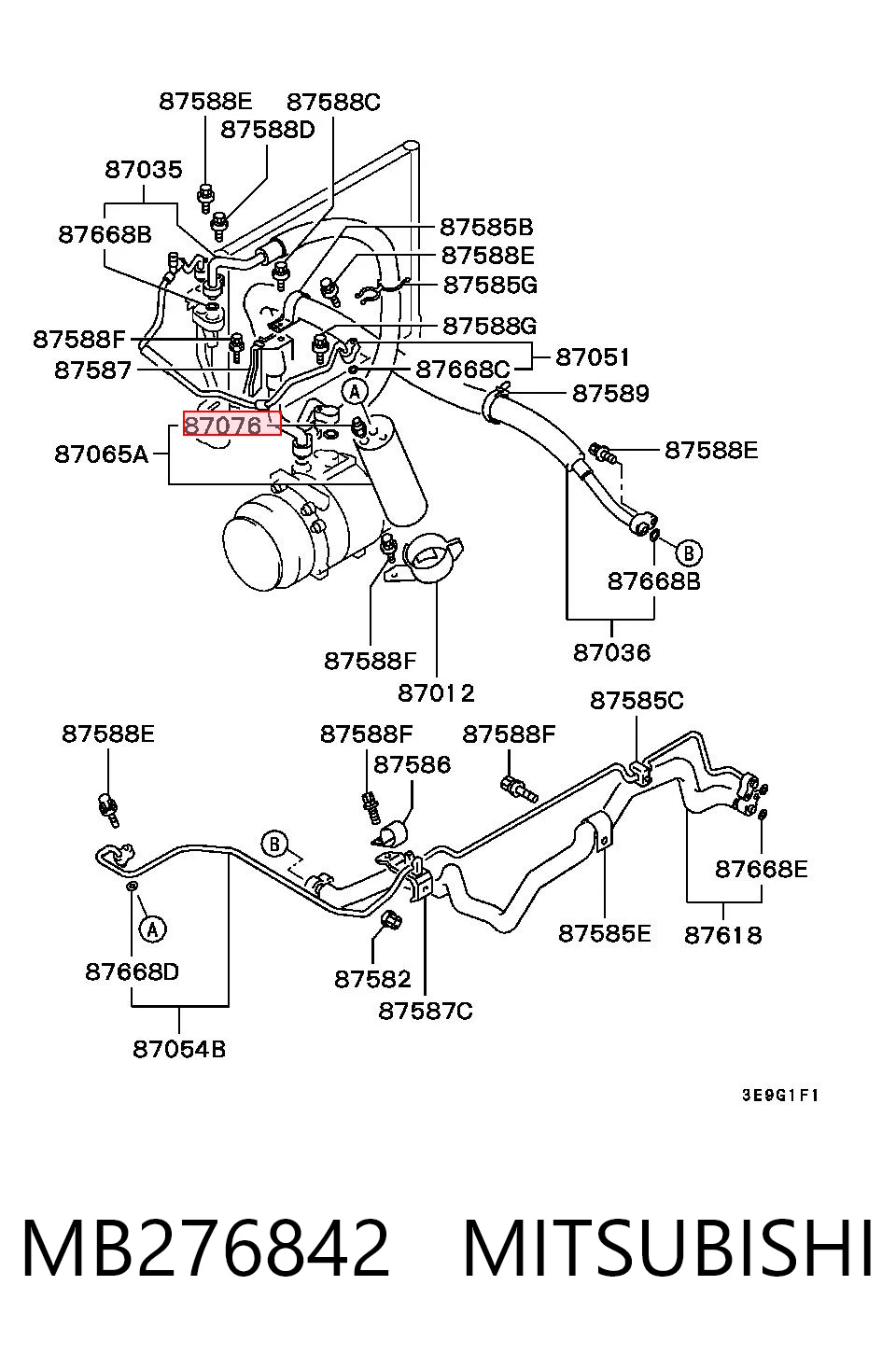MB276842 Mitsubishi Sensor de pressão absoluta de aparelho de ar condicionado