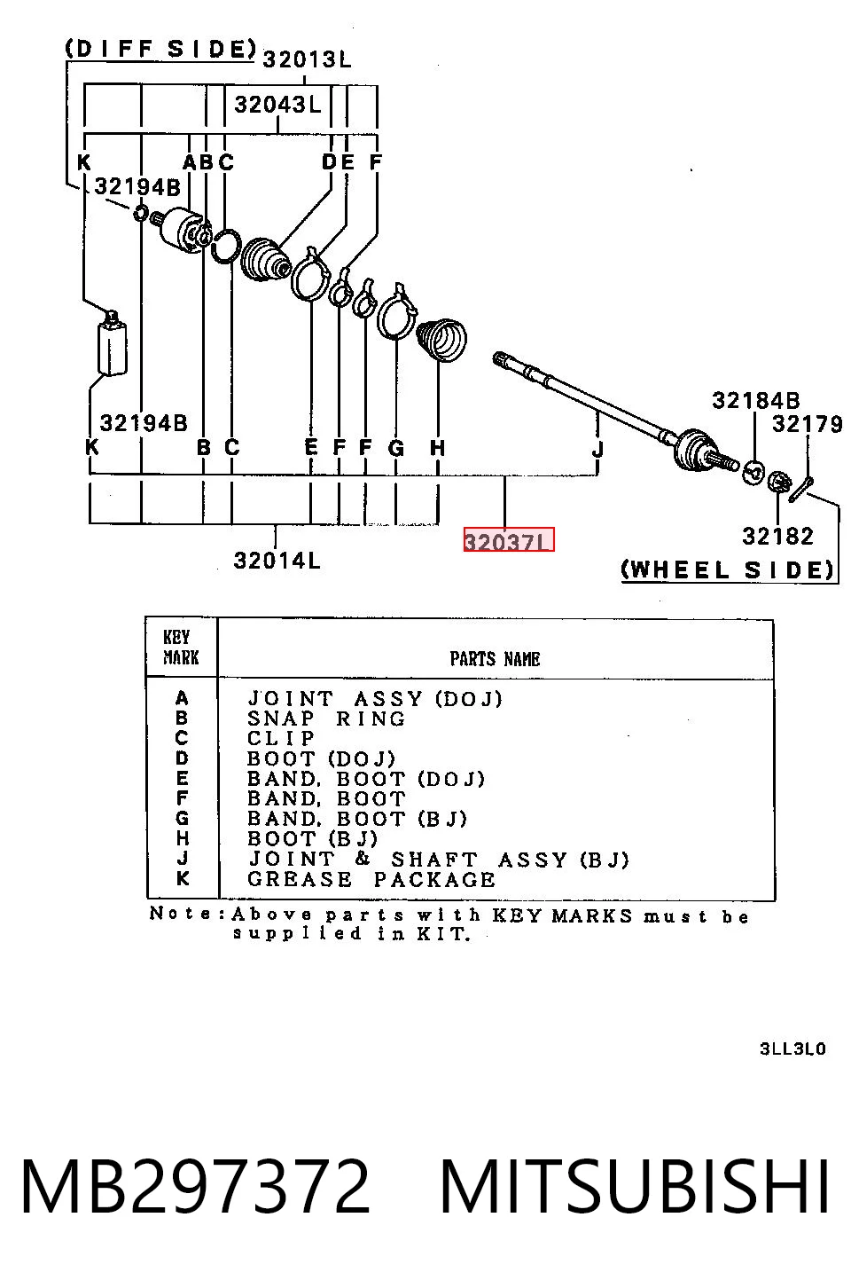 Junta homocinética externa dianteira Hyundai Sonata II 