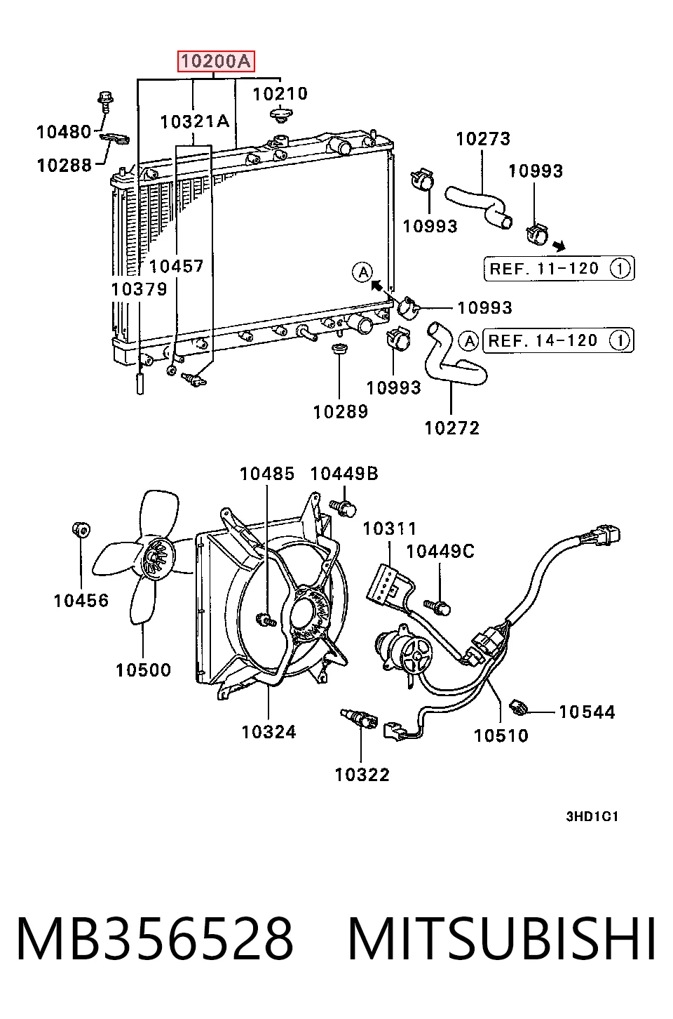 Radiador de esfriamento de motor para Mitsubishi Galant VI E3A