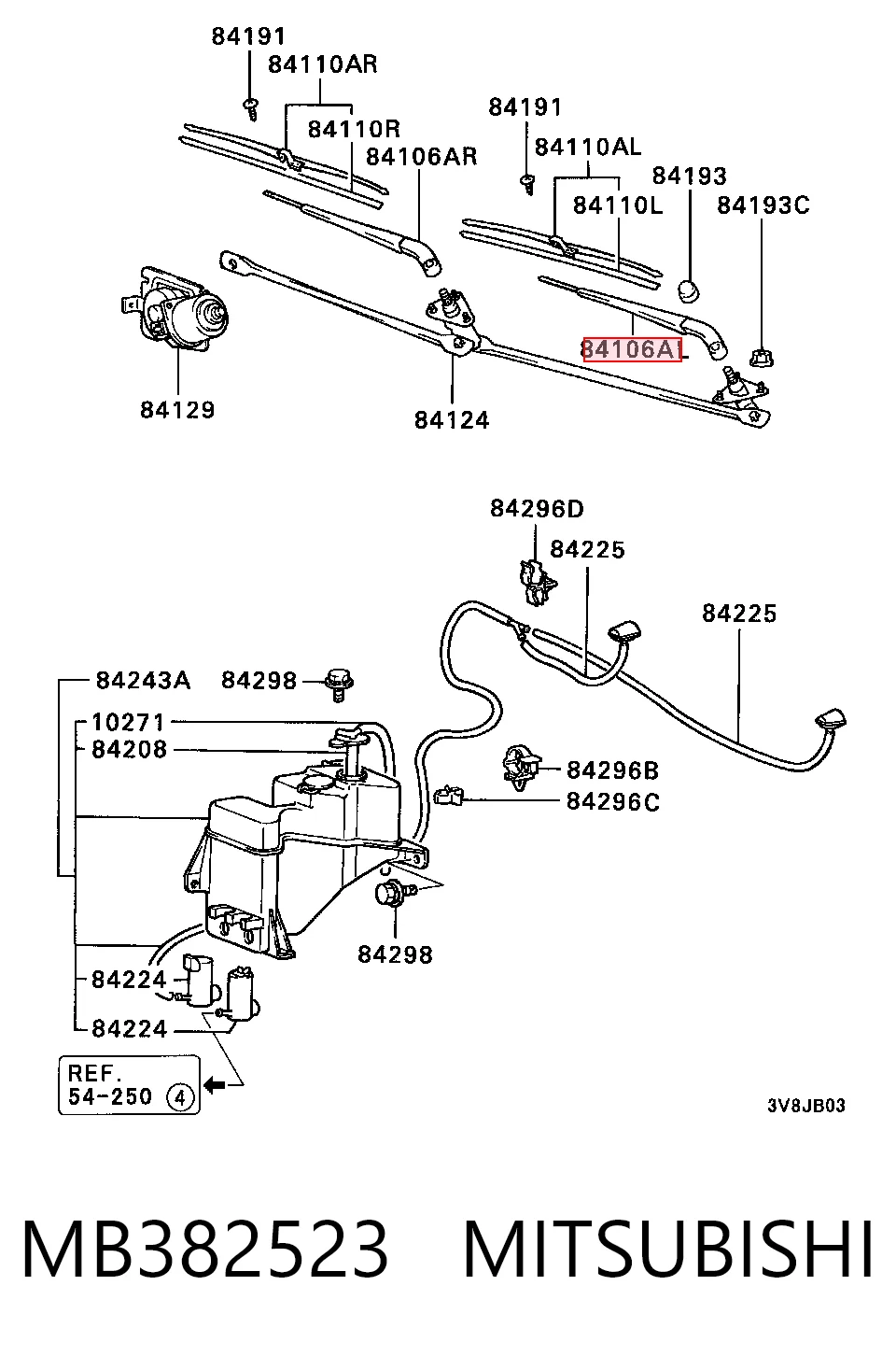 Braço de limpa-pára-brisas do pára-brisas para Mitsubishi Colt C1A