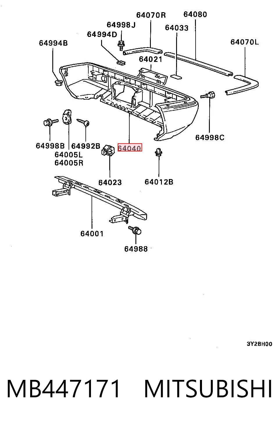 Pára-choque traseiro Mitsubishi Lancer III C1A,C6A ao melhor preço