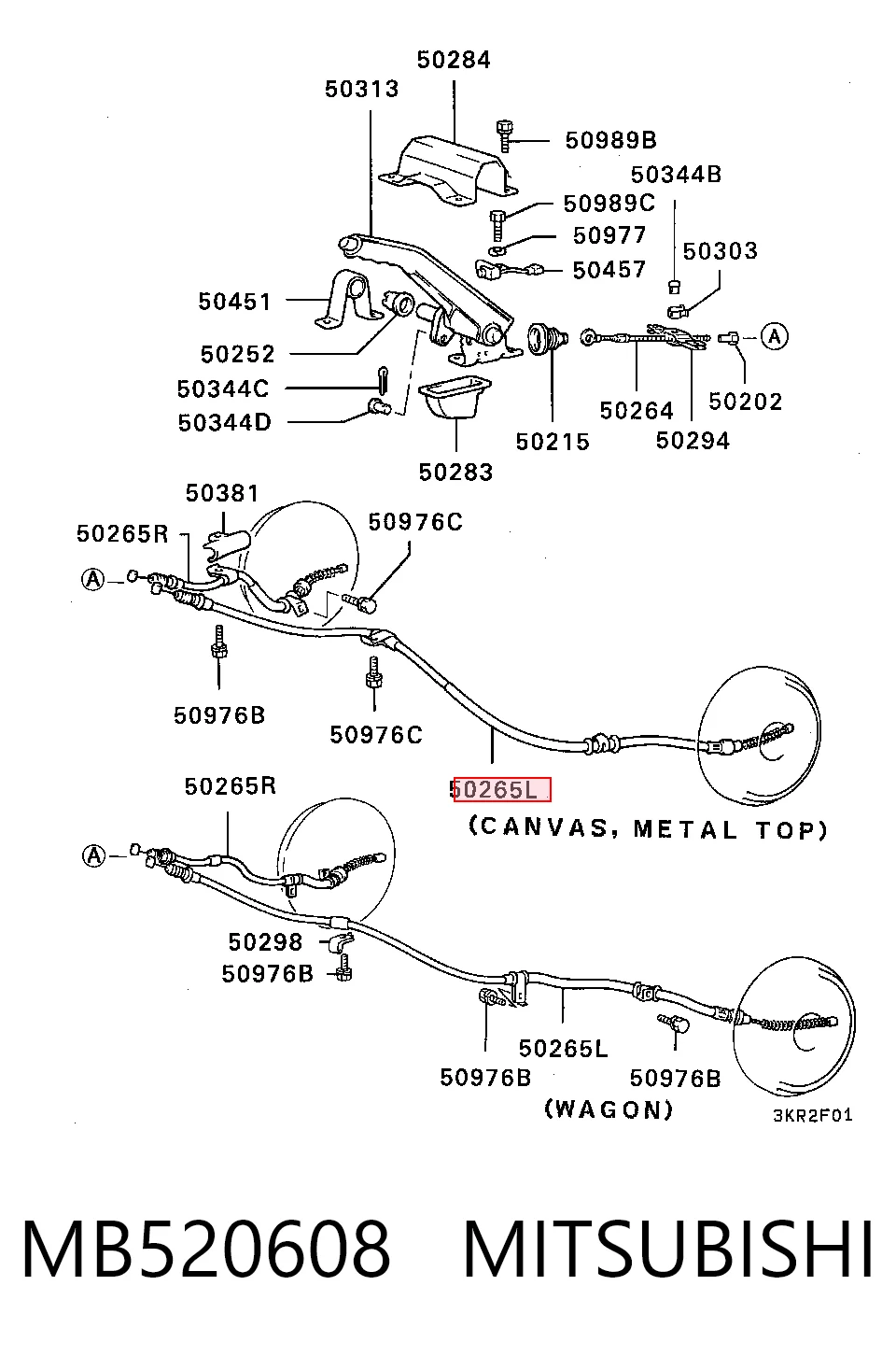 Compre MB520600 Hyundai/Kia Cabo do freio de estacionamento traseiro esquerdo