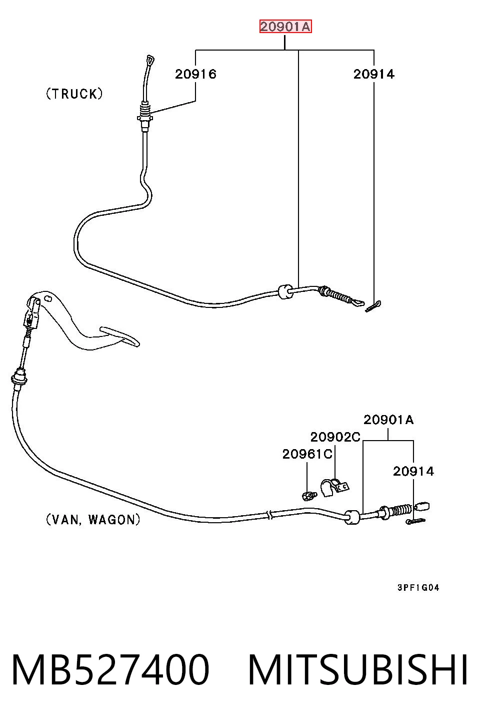 Cabo de embraiagem para Mitsubishi L 300  P0W, P1W, P2W