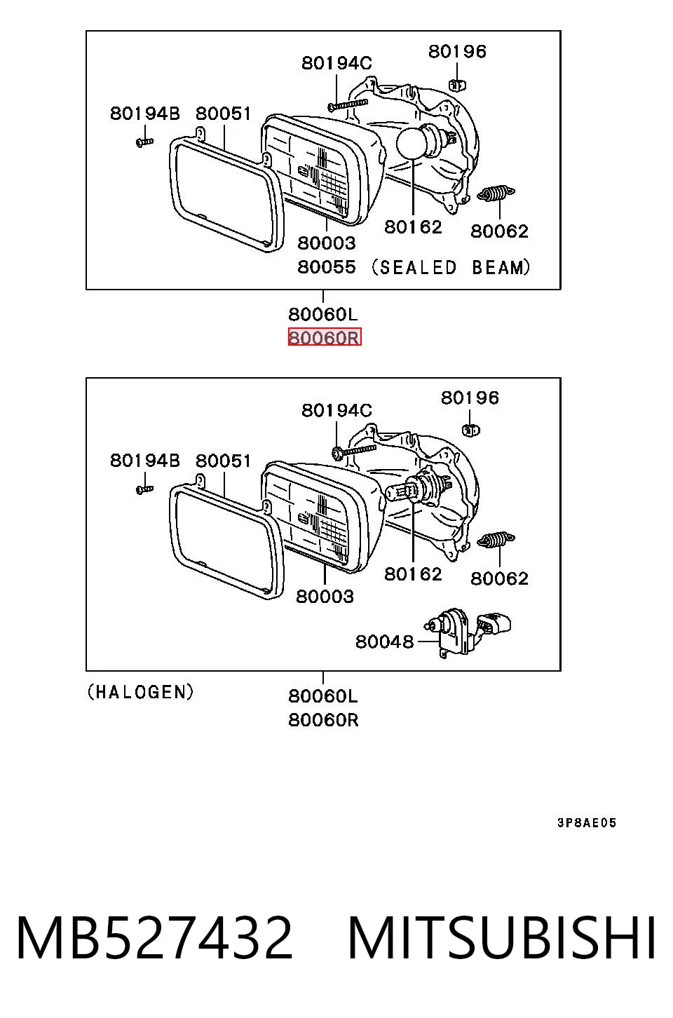 Luz direita Mitsubishi L 300  P0W, P1W, P2W ao melhor preço