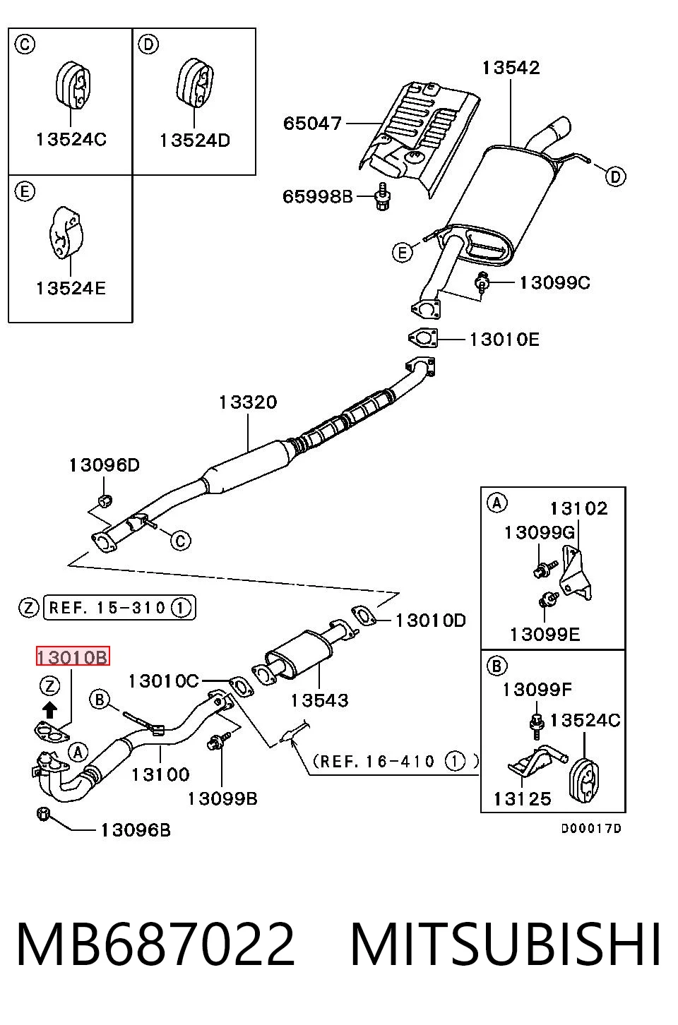 Vedante de tubo de admissão do silenciador para Mitsubishi Galant IX DJ, DM