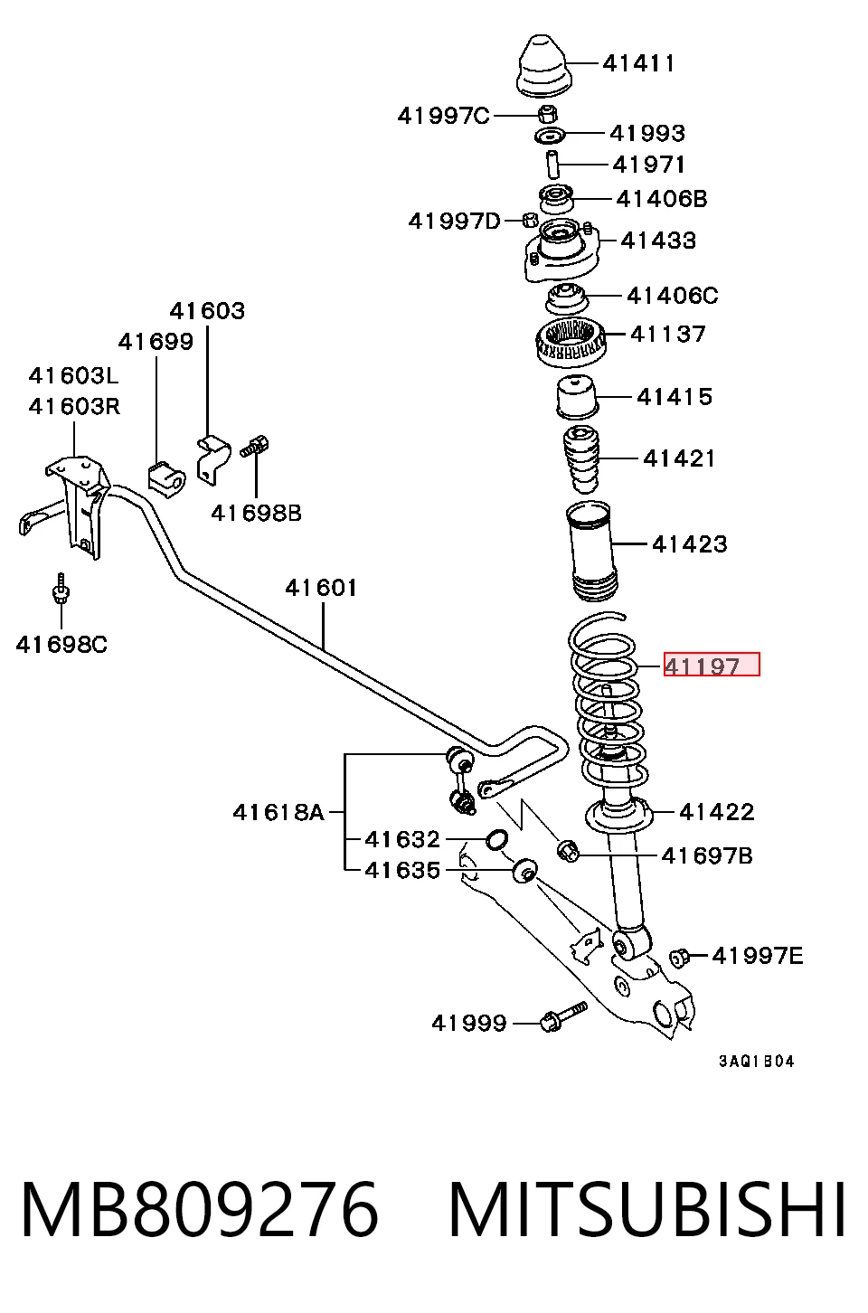 Compre Mola traseira Mitsubishi Lancer 6