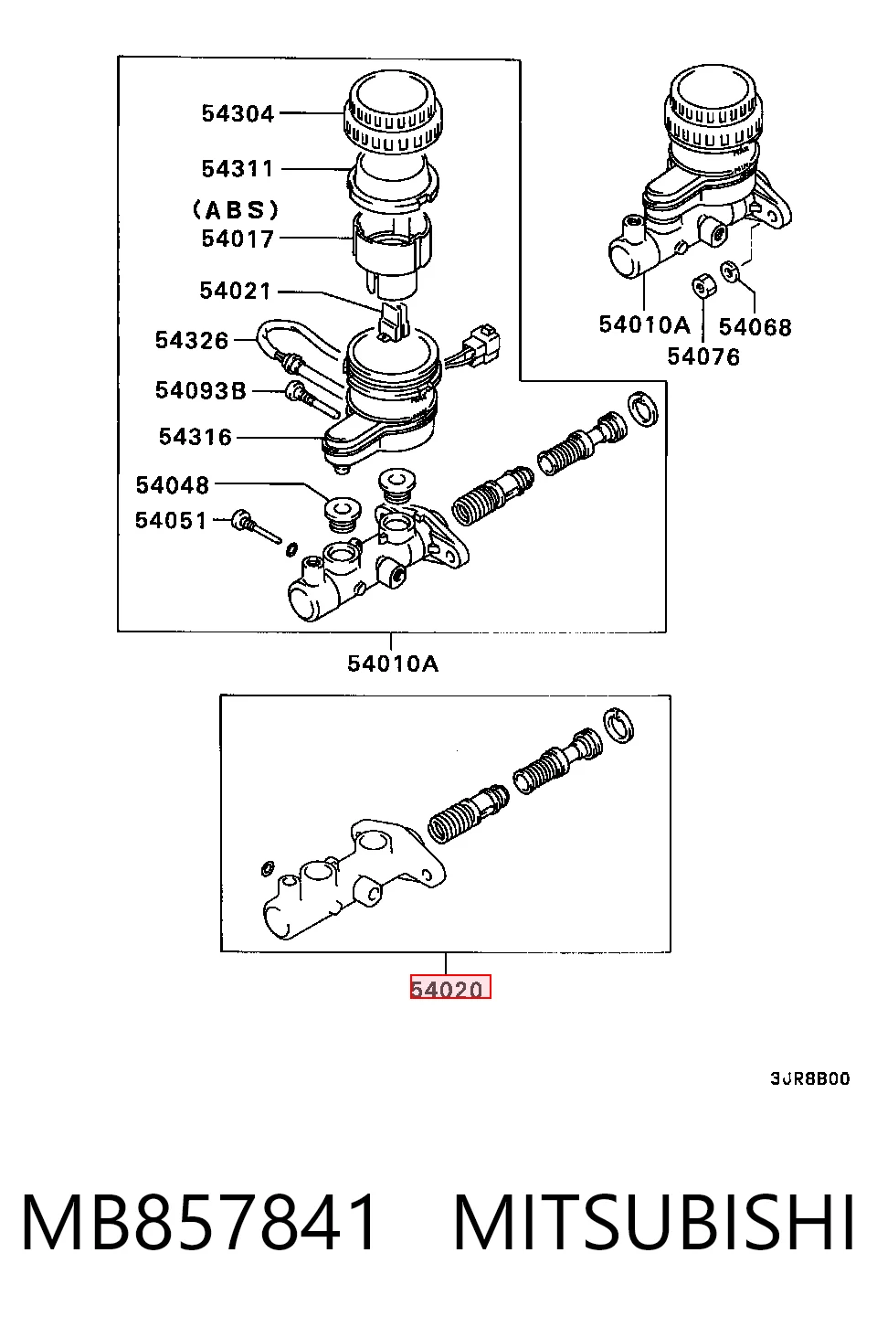 Cilindro mestre do freio Mitsubishi Galant preço, a partir de 70,04 USD
