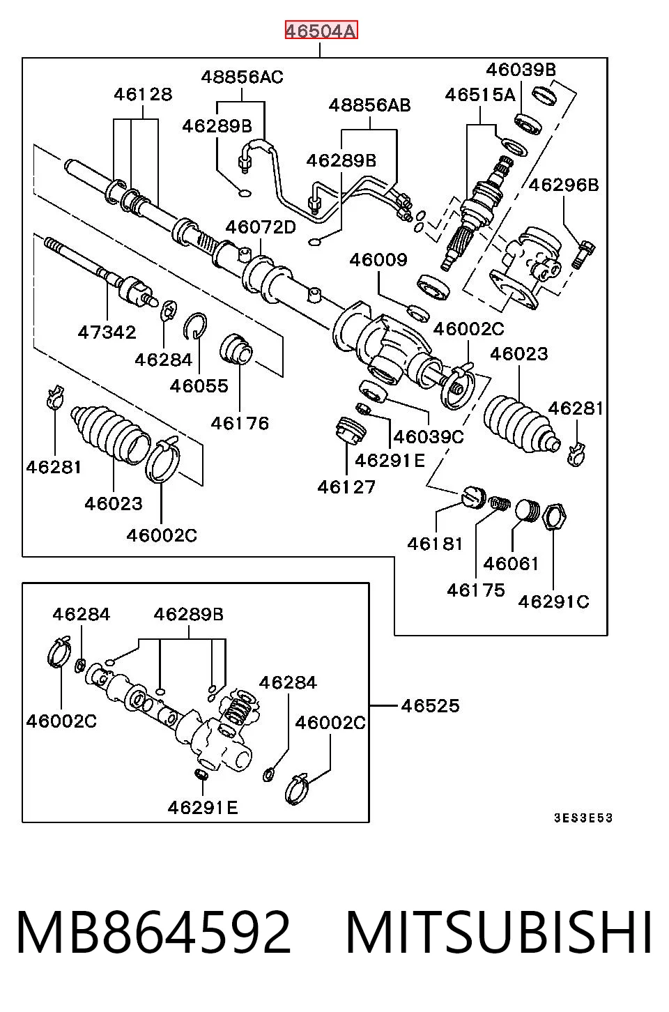 Cremalheira da direção para Mitsubishi Lancer VI CJ, CP