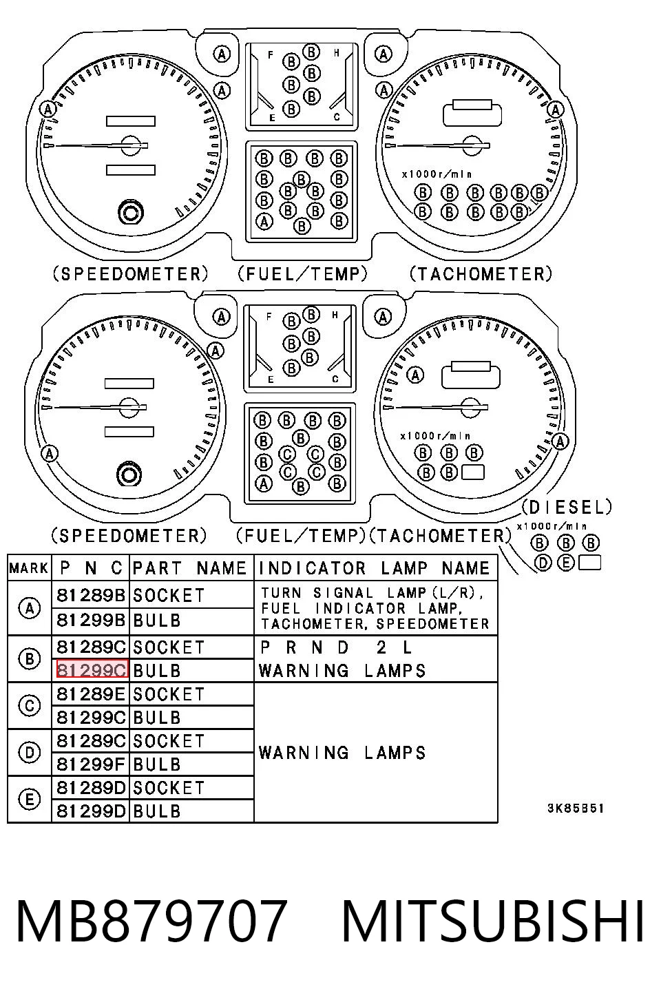 2098302 General Motors Lâmpada de painel (de painel de dispositivos)