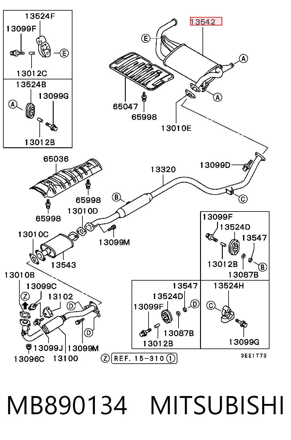 Silenciador, parte traseira Nissan Sunny III sedan (N14) (1990 - 1995) III
