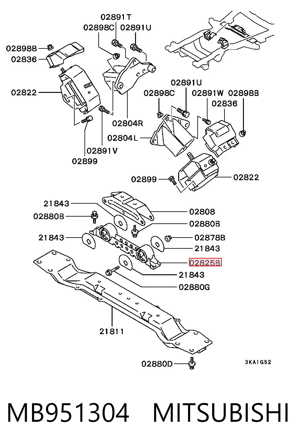 Coxim de transmissão (suporte da caixa de mudança) Mitsubishi Pajero II Canvas Top V2W, V4W