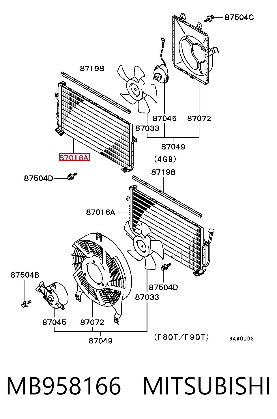 Radiador de aparelho de ar condicionado 8163017 Frig AIR