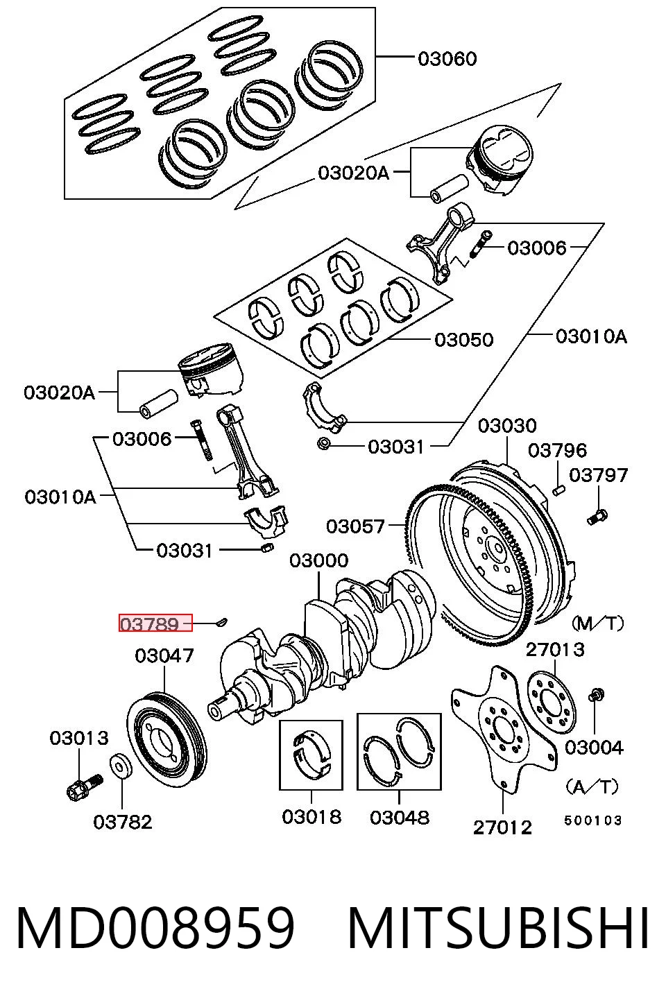 MD008959 Mitsubishi Chaveta de cambota