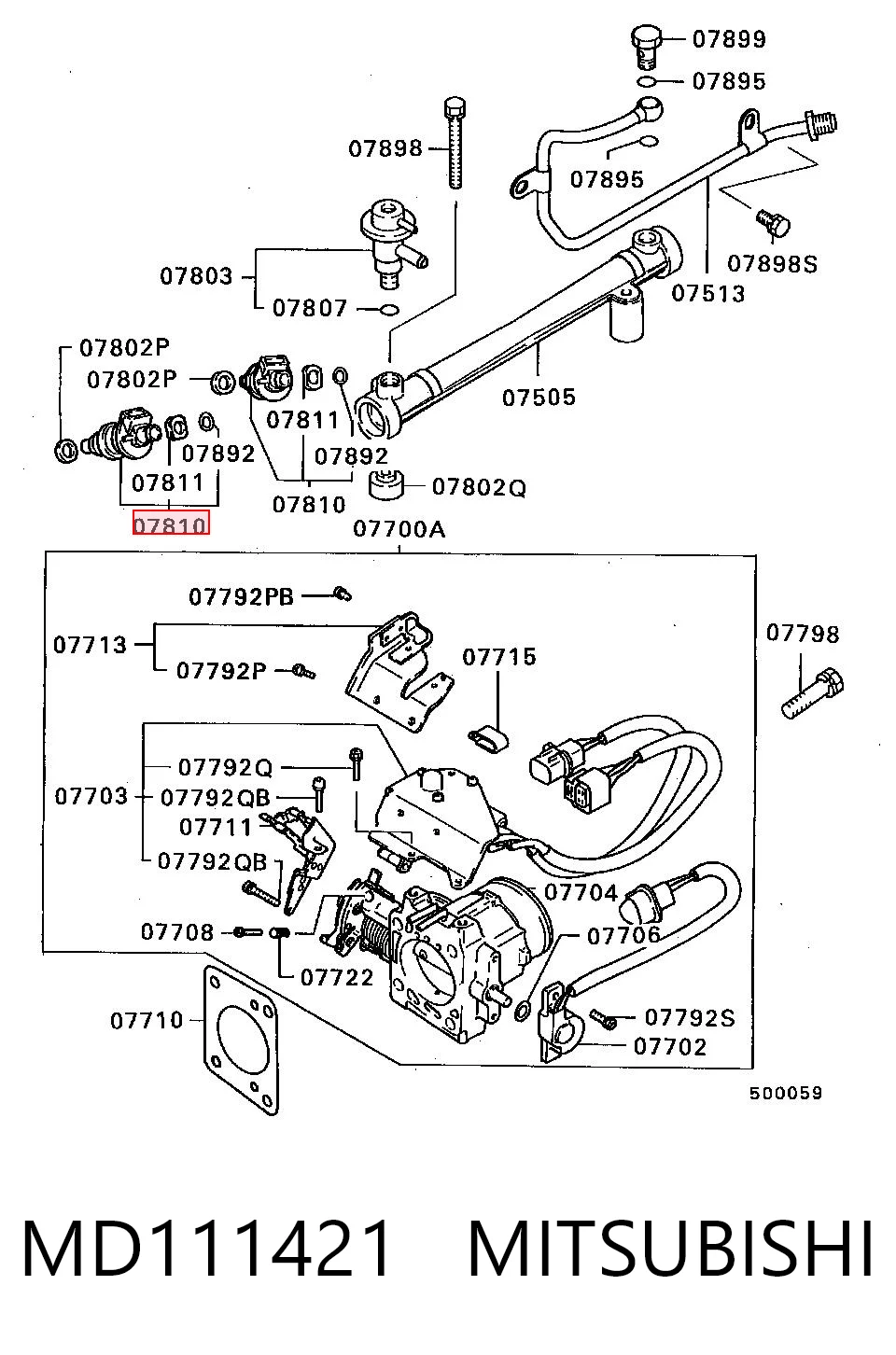 MD111421 Mitsubishi Injetor de injeção de combustível