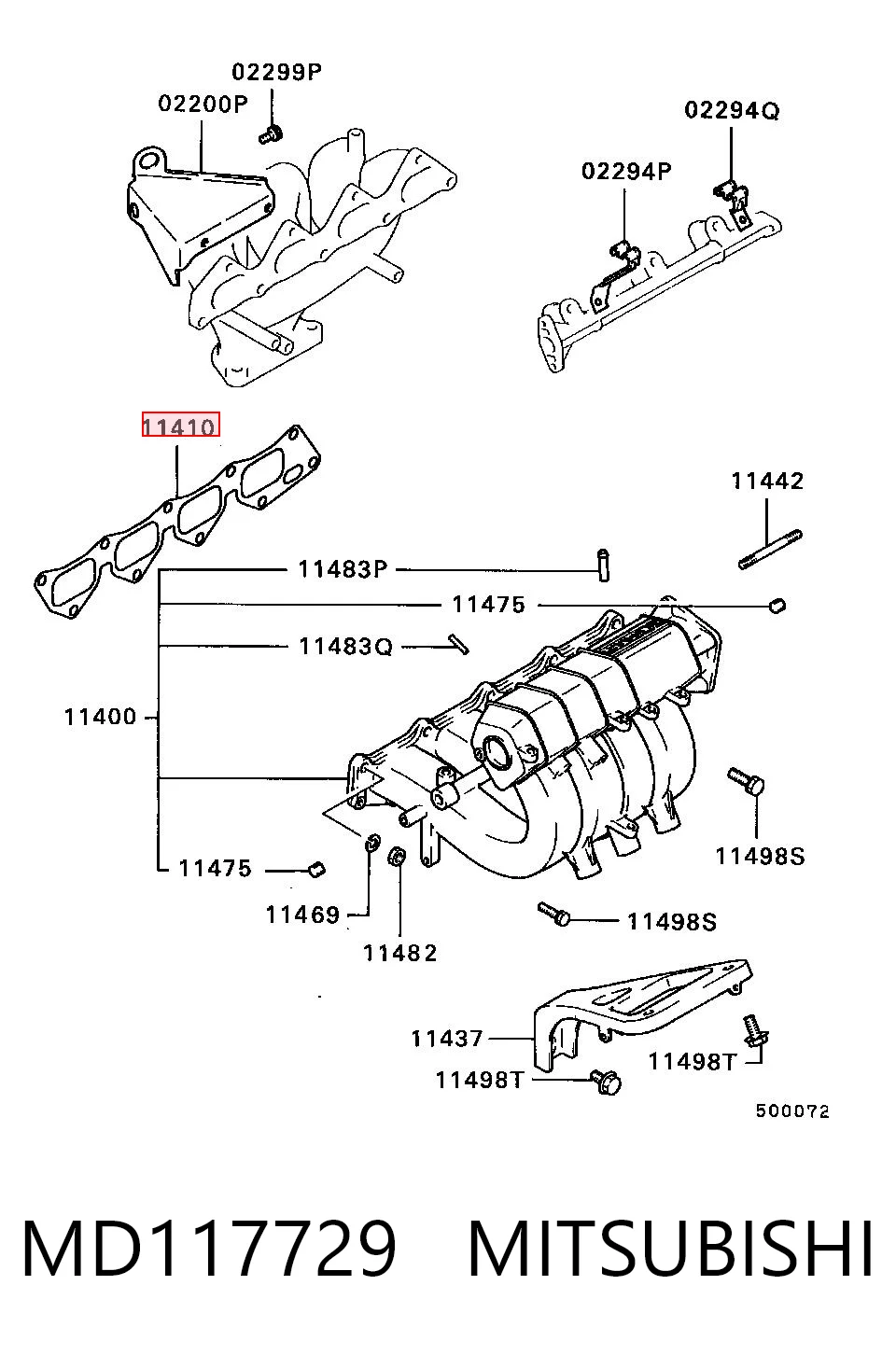 Vedante de tubo coletor de admissão para Mitsubishi Colt III C5A