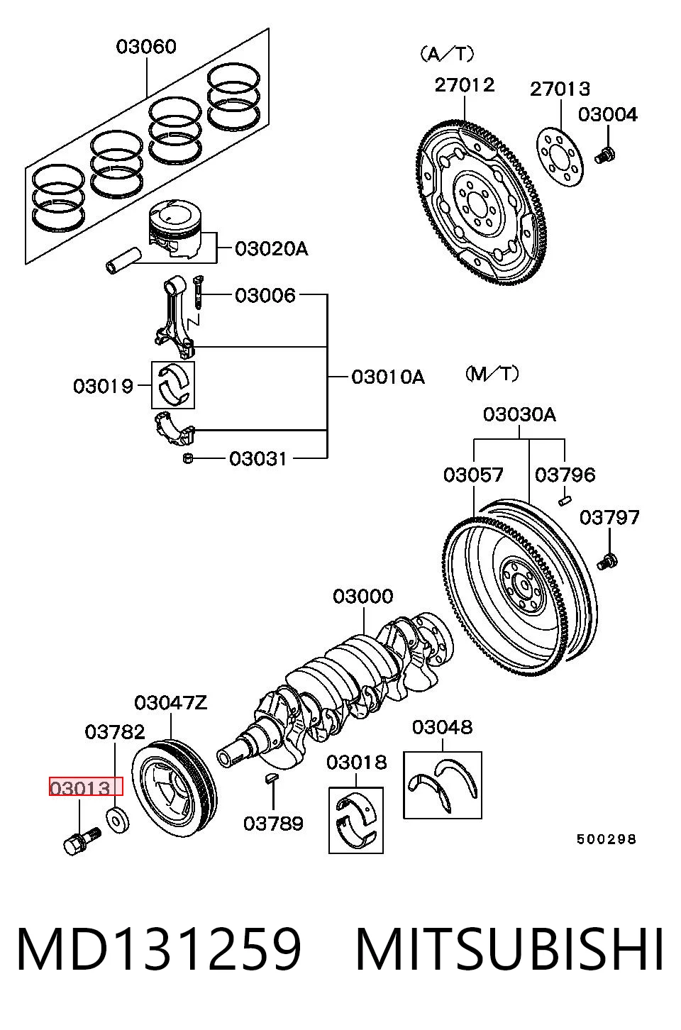 Compre K06509029AA Fiat/Alfa/Lancia Parafuso da polia de cambota