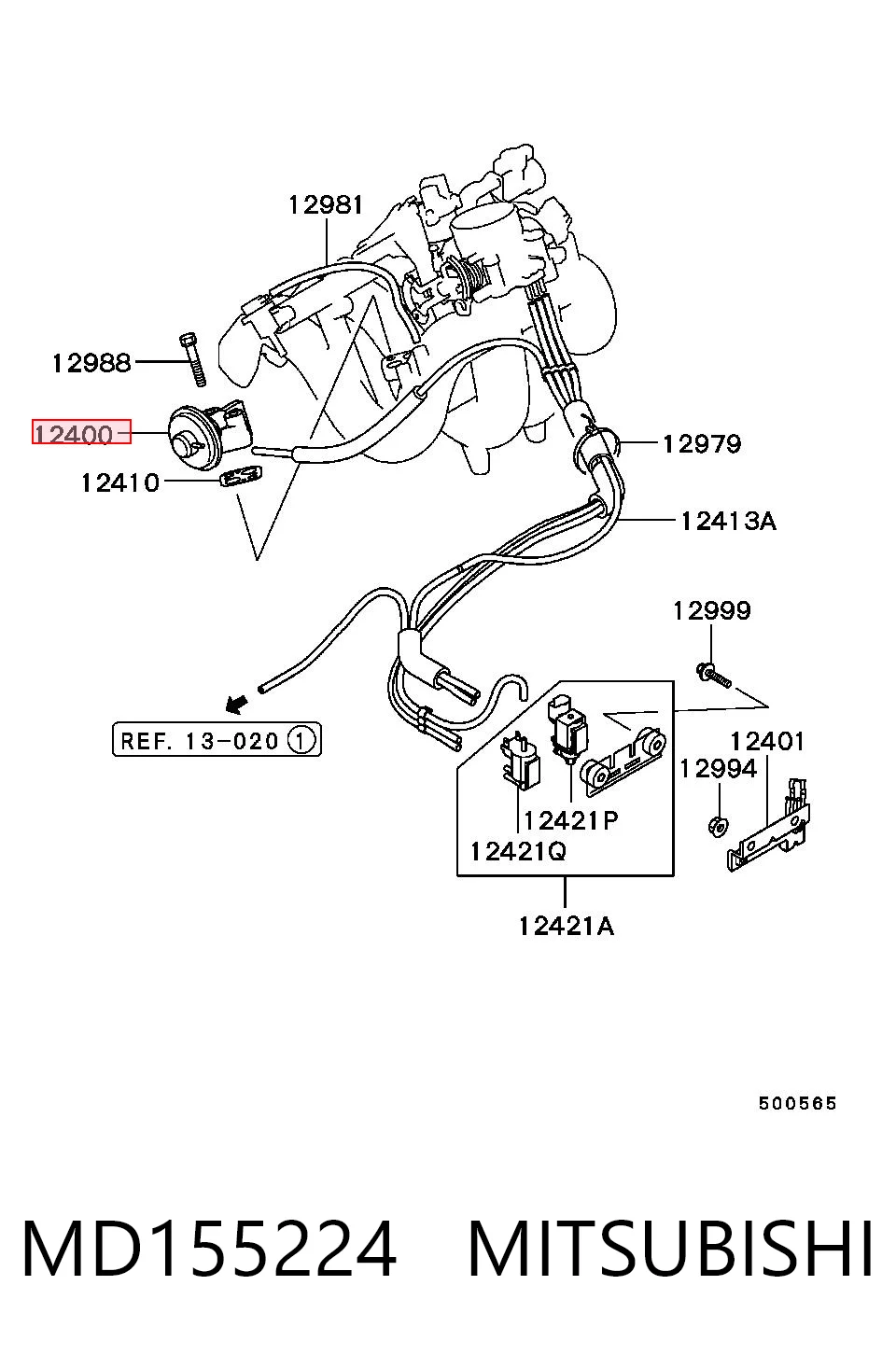 Válvula EGR de recirculação dos gases para Mitsubishi Galant VIII EA