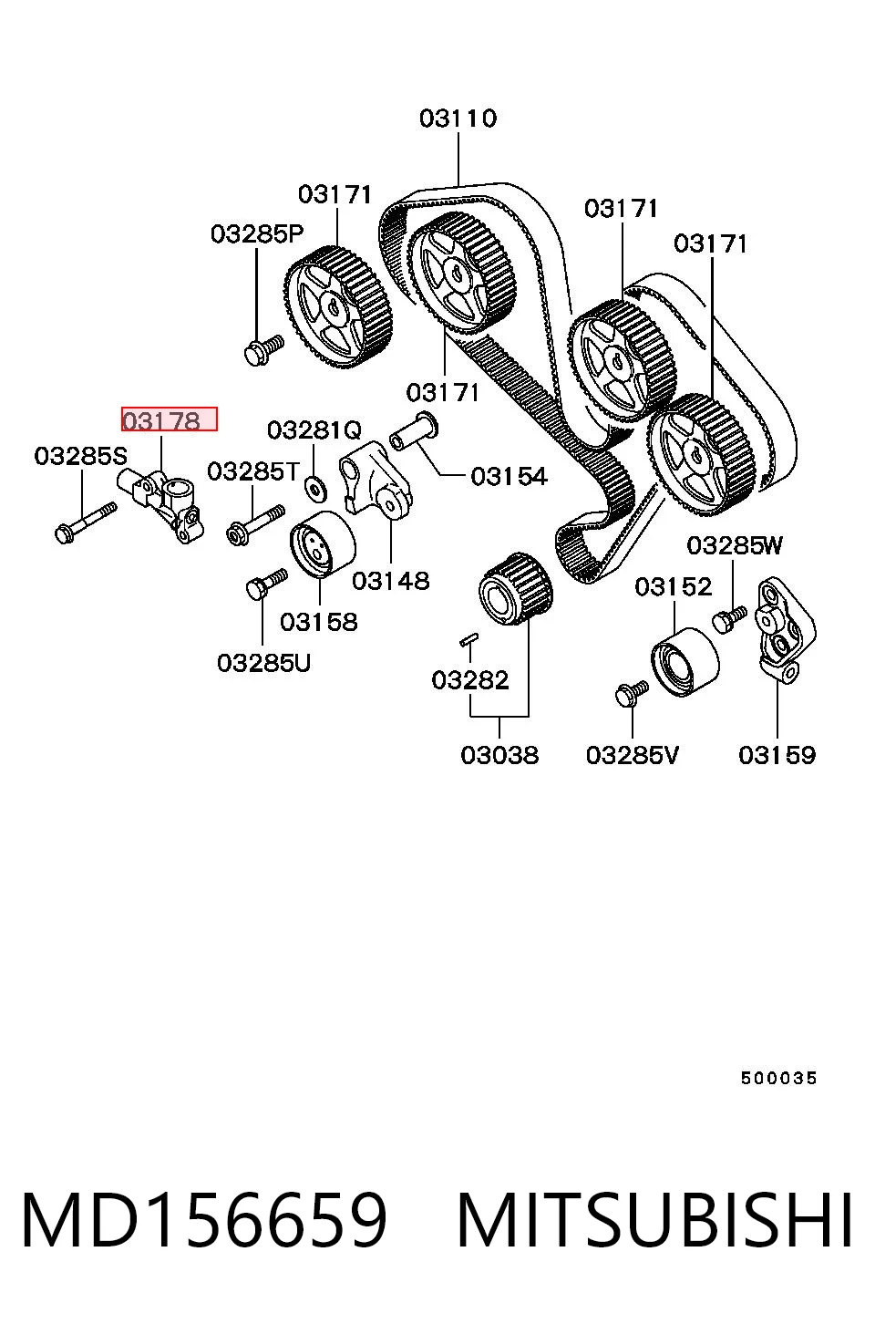 Compre MD319040 Chrysler Reguladora de tensão da correia do mecanismo de distribuição de gás