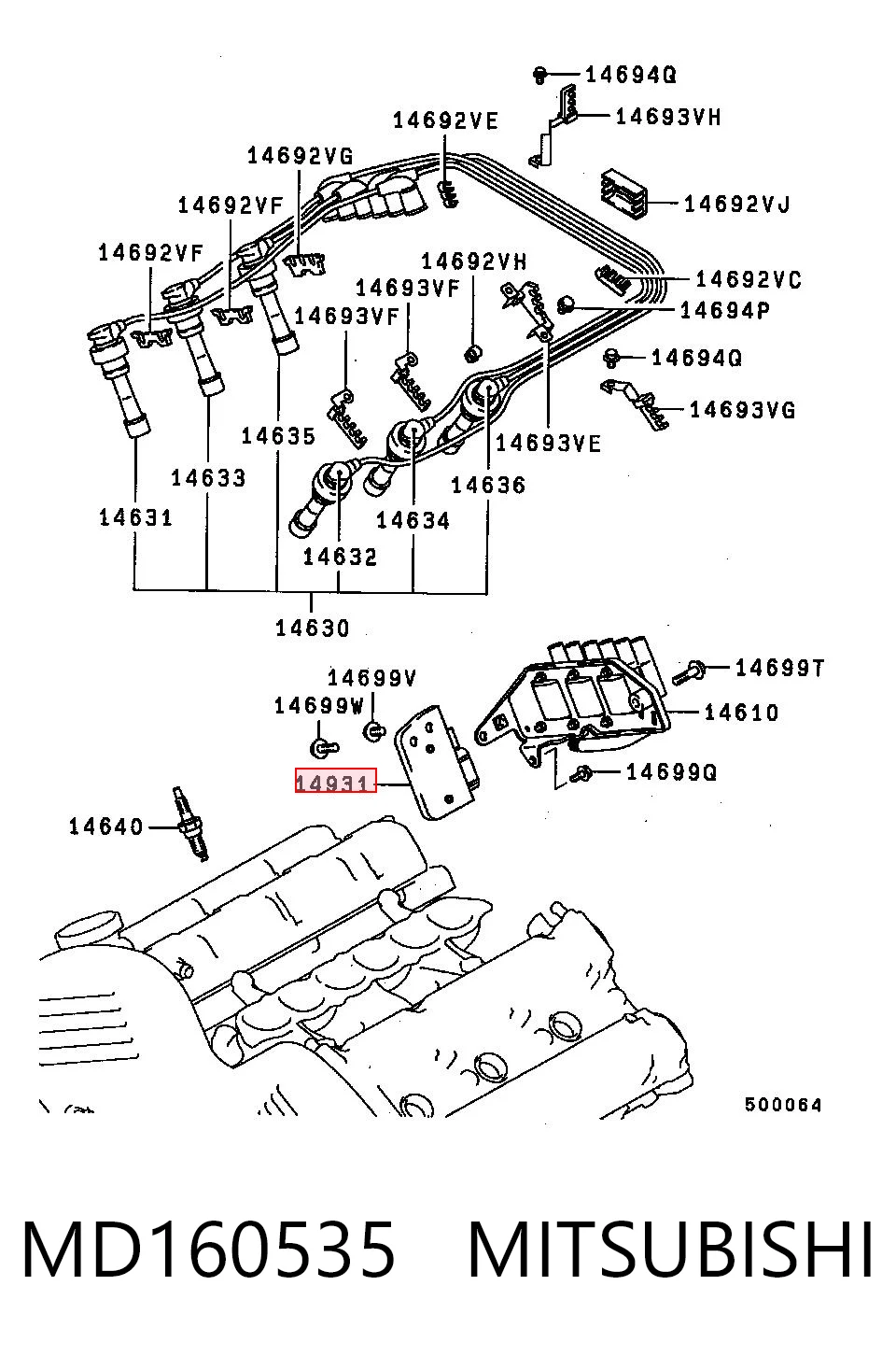 MD160535 Mitsubishi Módulo de ignição (comutador)