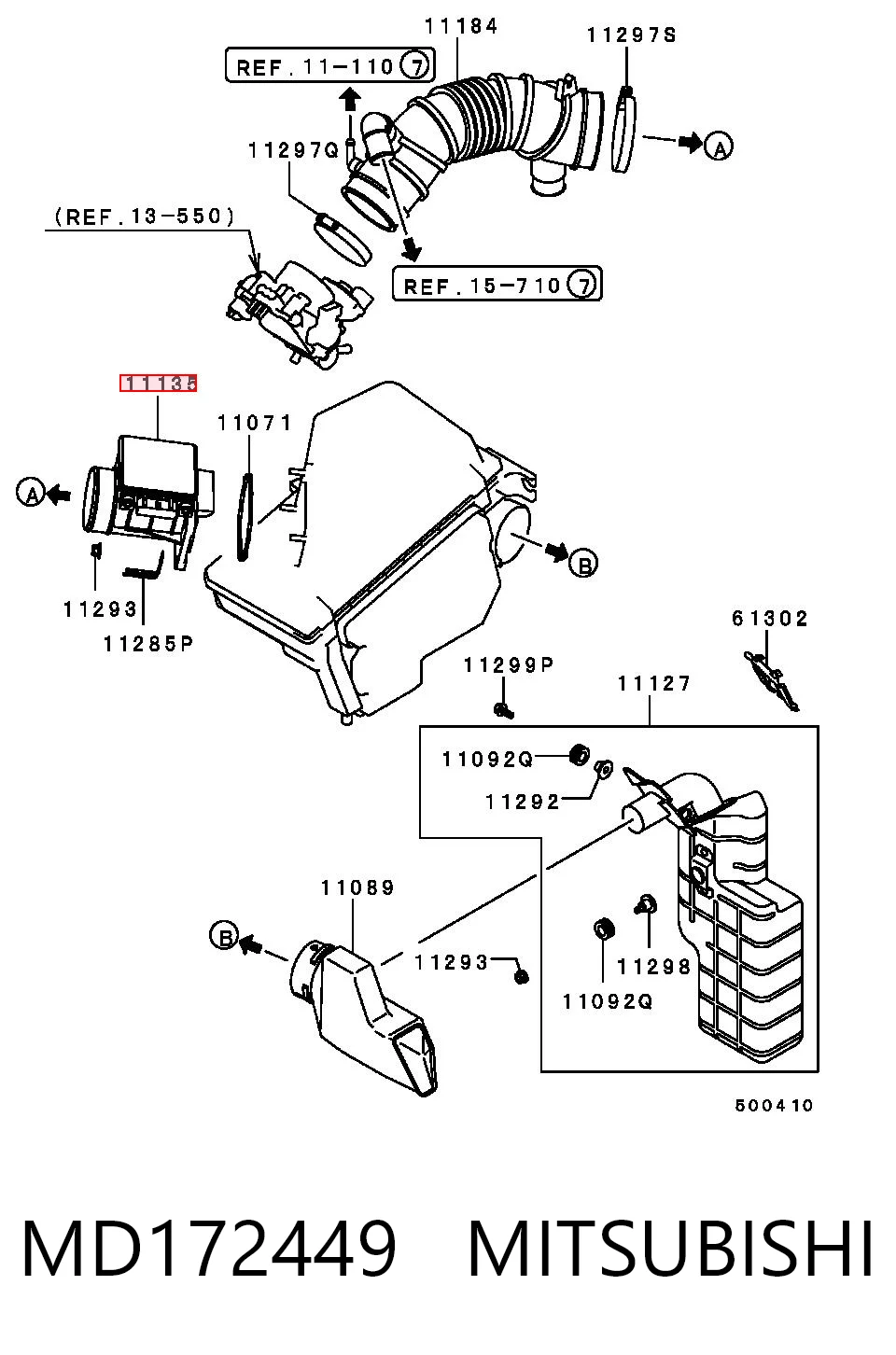 Compre Sensor de fluxo (consumo) de ar, medidor de consumo M.A.F. - (Mass Airflow) Mitsubishi Galant 7