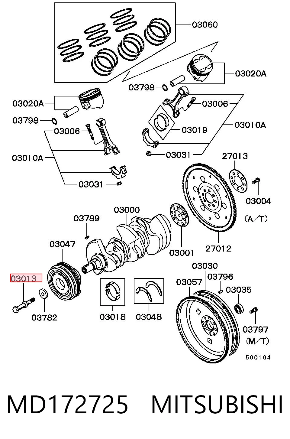 1100A141 Chrysler Parafuso da polia de cambota