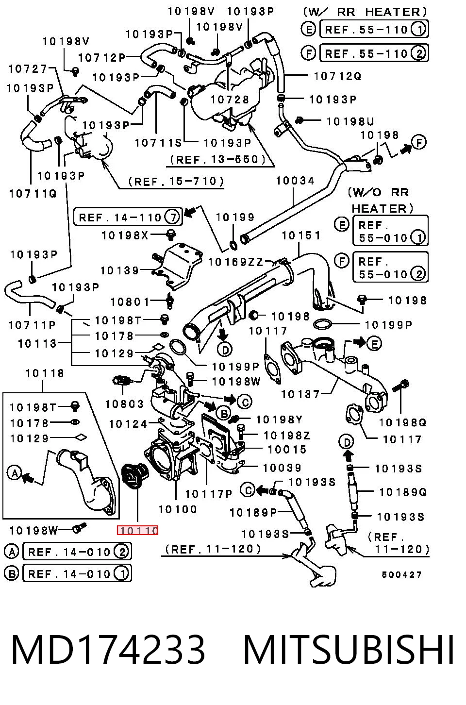 MD174233 Mitsubishi Termostato