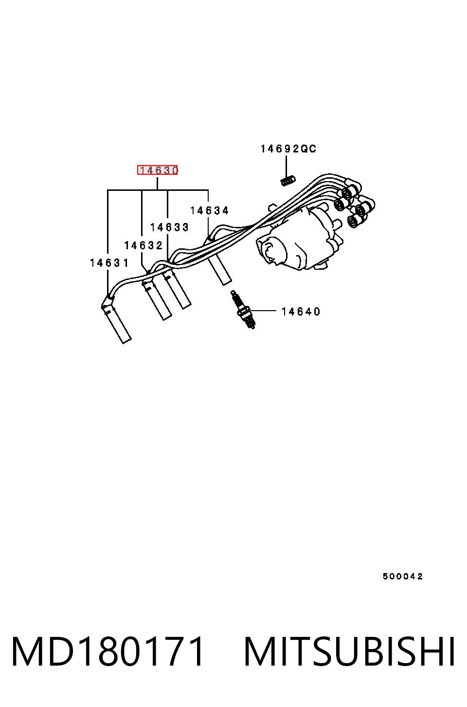 Fios de alta voltagem, kit Mitsubishi Lancer IV C6A, C7A