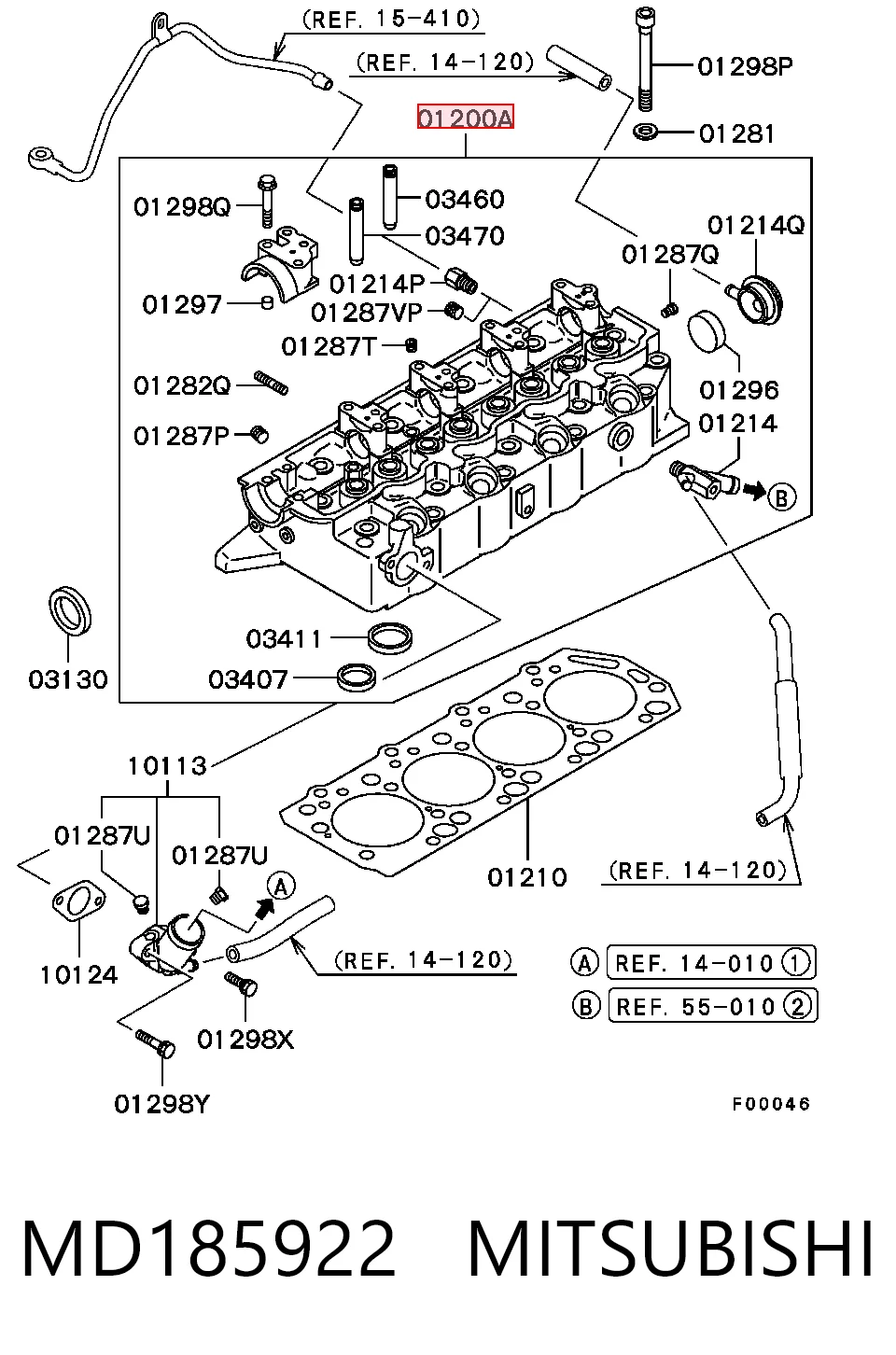 MD185922 Mitsubishi Cabeça de motor (CBC)