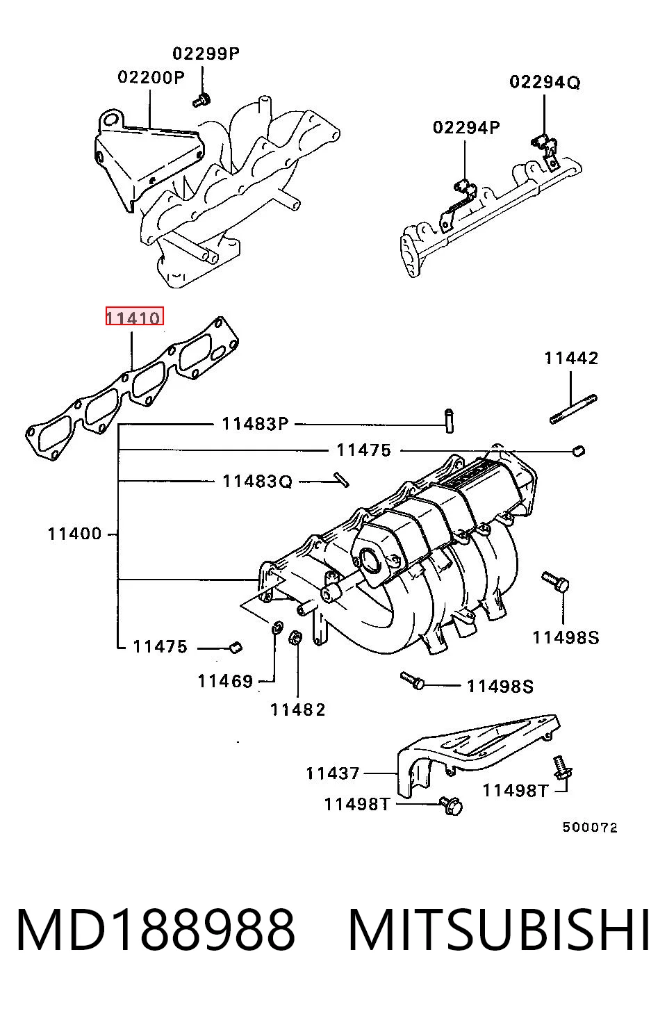Vedante de tubo coletor de admissão para Mitsubishi Colt III C5A