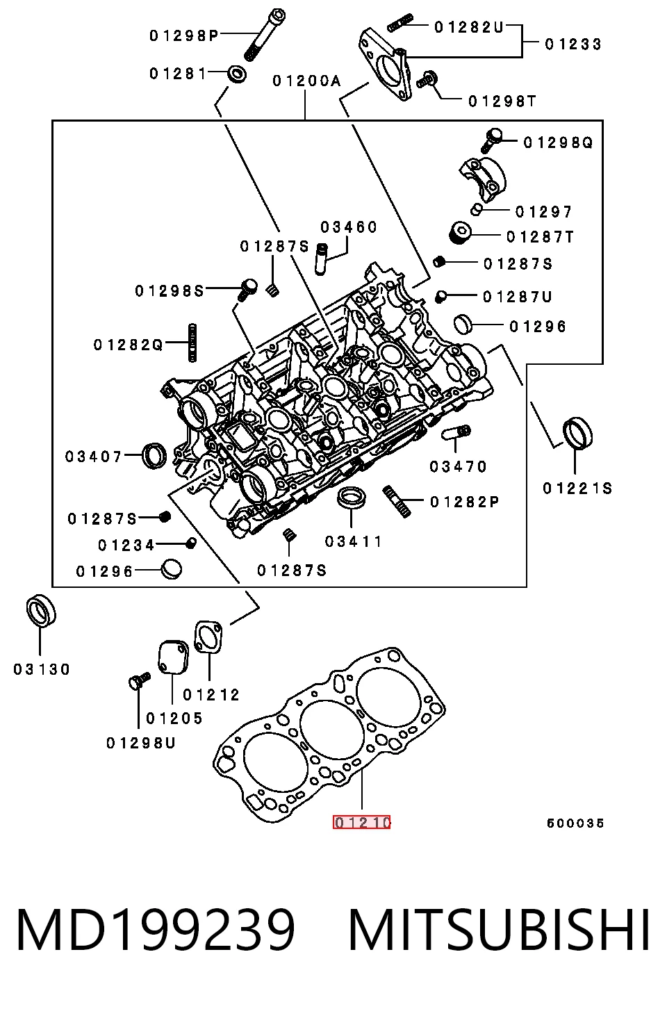MD145826 Hyundai/Kia Vedante de cabeça de motor (CBC)