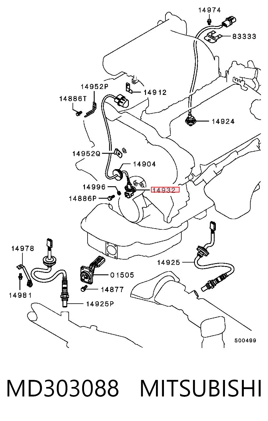 Sensor de posição (de revoluções) de cambota Mitsubishi Galant VII E5A, E7A, E8A