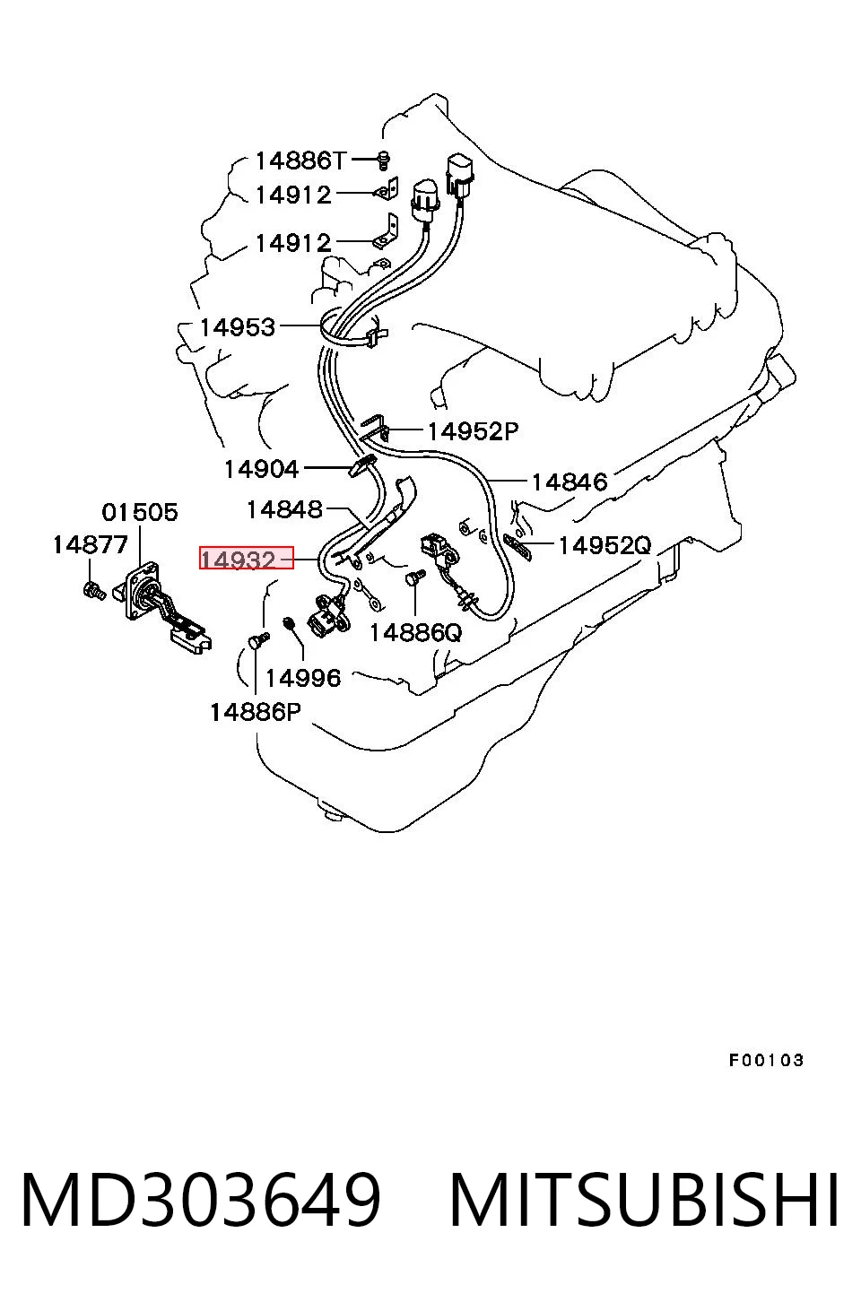 MD303649 Mitsubishi Sensor de posição (de revoluções) de cambota