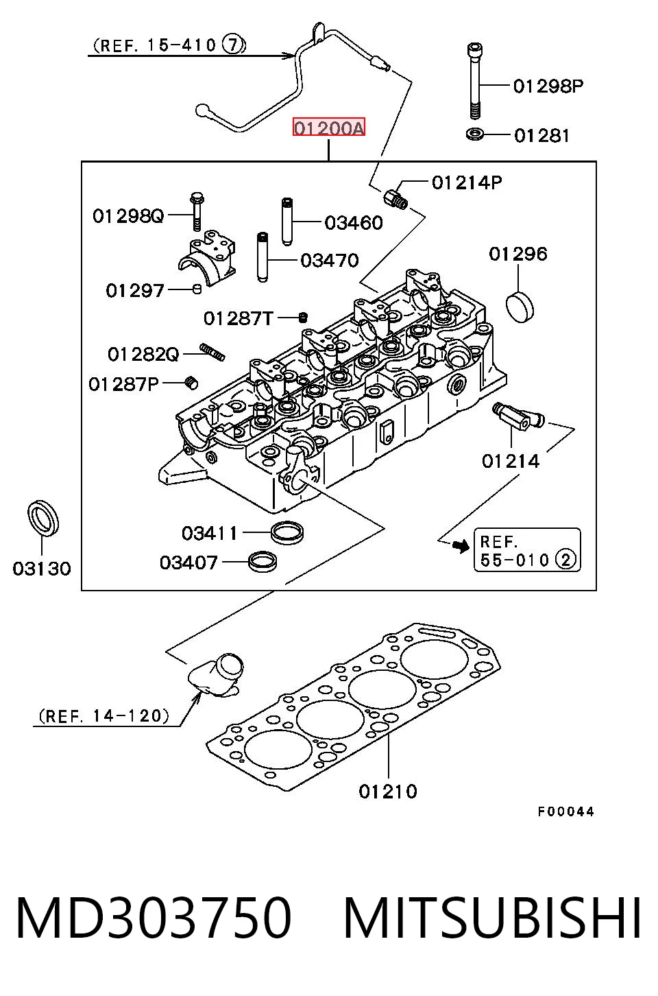 MD303750 Mitsubishi Cabeça de motor (CBC)