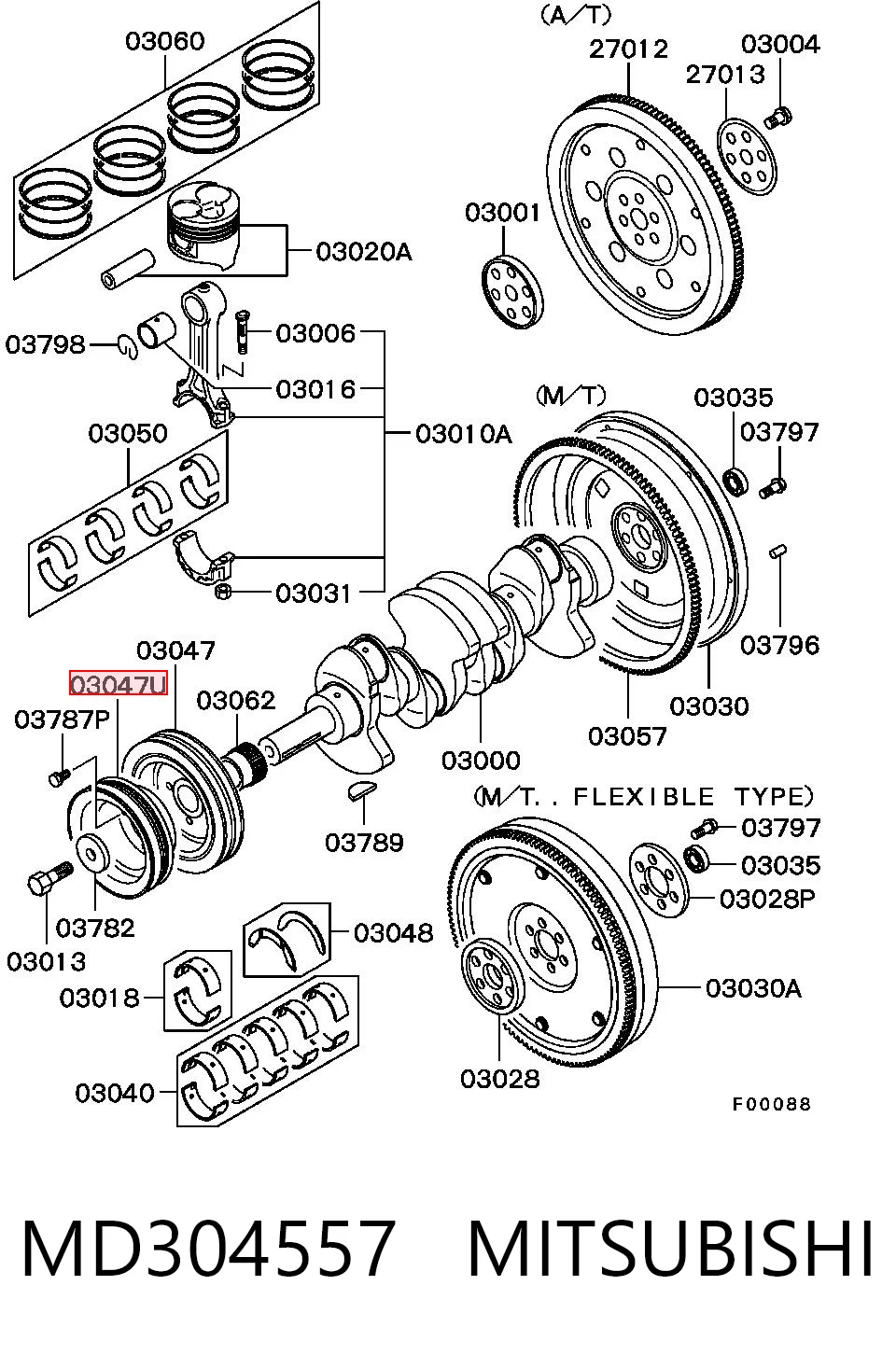 Polia de cambota Hyundai/Kia MD304557