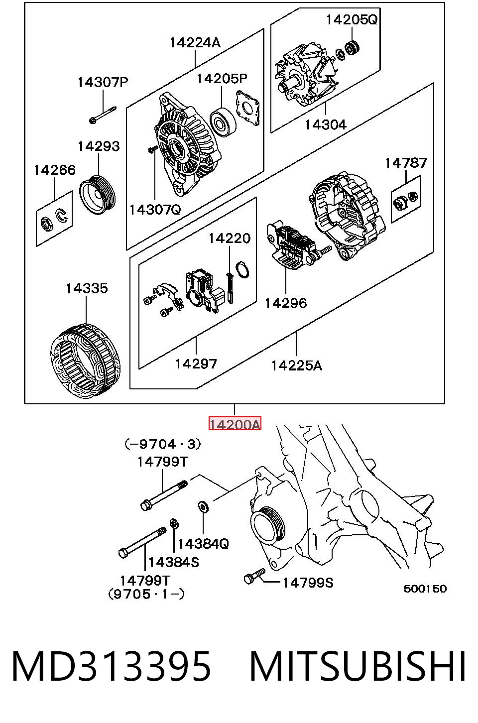 MD313395 Mitsubishi Gerador