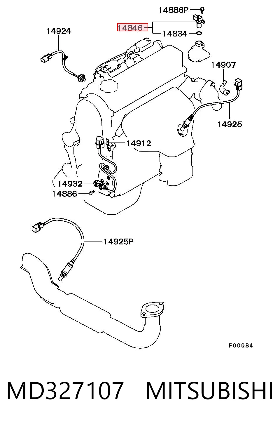 MD327107 Mitsubishi Sensor de posição da árvore distribuidora