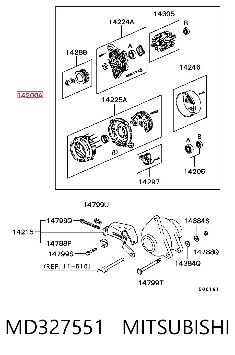 MD327551 Mitsubishi Gerador