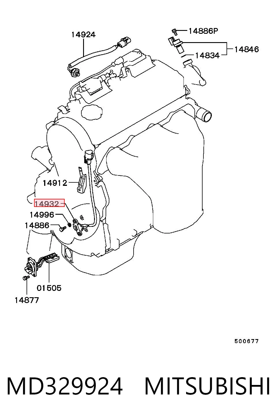 MD329924 Mitsubishi Sensor de posição (de revoluções) de cambota